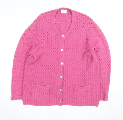 Cotswold Collections Women's Pink Round Neck Knit Cardigan 3XL