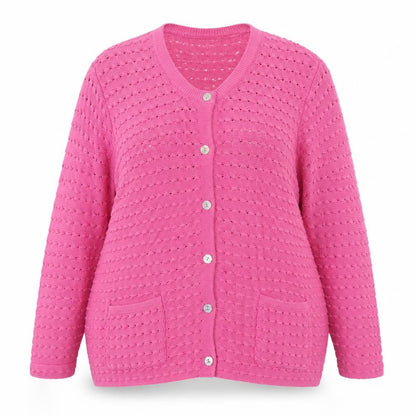 Cotswold Collections Women's Pink Round Neck Knit Cardigan 3XL