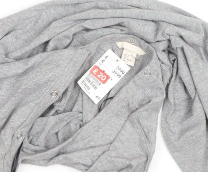 H&M Women’s Grey Bodycon Midi Dress Size 16 Long Sleeve Casual Stretch
