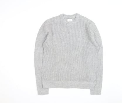 Marks and Spencer Men's Grey Lambswool Blend Pullover Jumper L