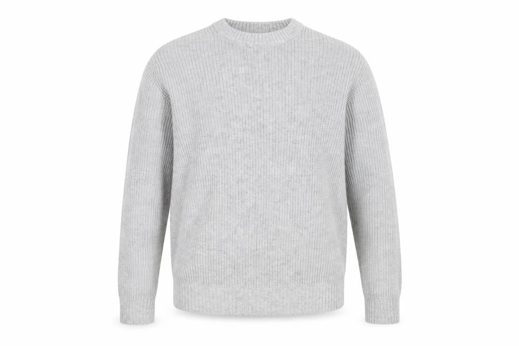 Marks and Spencer Men's Grey Lambswool Blend Pullover Jumper L