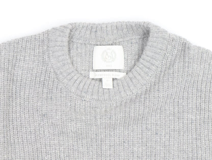 Marks and Spencer Men's Grey Lambswool Blend Pullover Jumper L