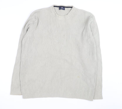 Marks and Spencer Blue Harbour Men’s Beige XL Cotton Chunky Knit Jumper