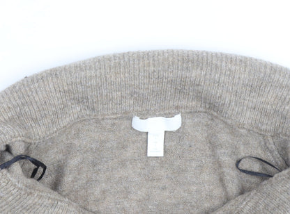 H&M Women Beige Cowl Neck Wool Blend Jumper Size S