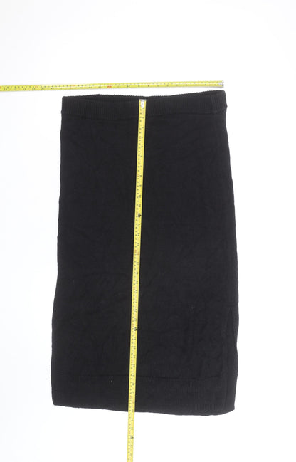 Jigsaw Women Black Wool Knit Pencil Skirt L