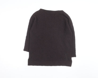 Marks and Spencer Women Brown Size 6 Boat Neck 3/4 Sleeve Jumper