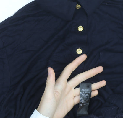Marks and Spencer Women's Blue Polo Shirt Size 14 Viscose