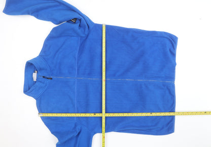 ASOS DESIGN Men's Blue 2XL Fleece Full Zip Basic Jacket