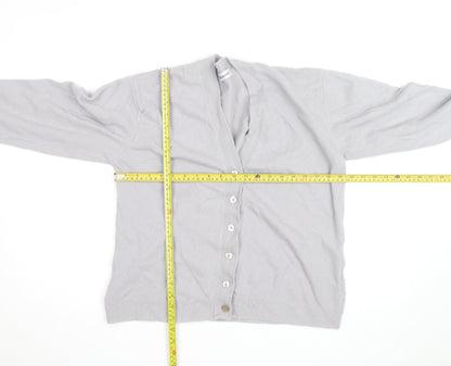 Damart Women’s Grey V-Neck Button Cardigan Size M Knitwear