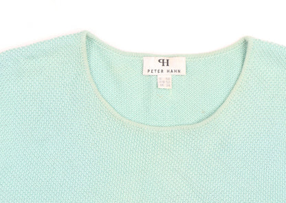 Peter Hahn Women Green Cotton 3/4 Sleeve Pullover Jumper Size 24