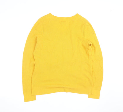 GAP Men’s Yellow V-Neck Cotton Pullover Jumper Size L