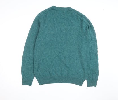 Marks and Spencer Mens Green Wool Crew Neck Jumper L