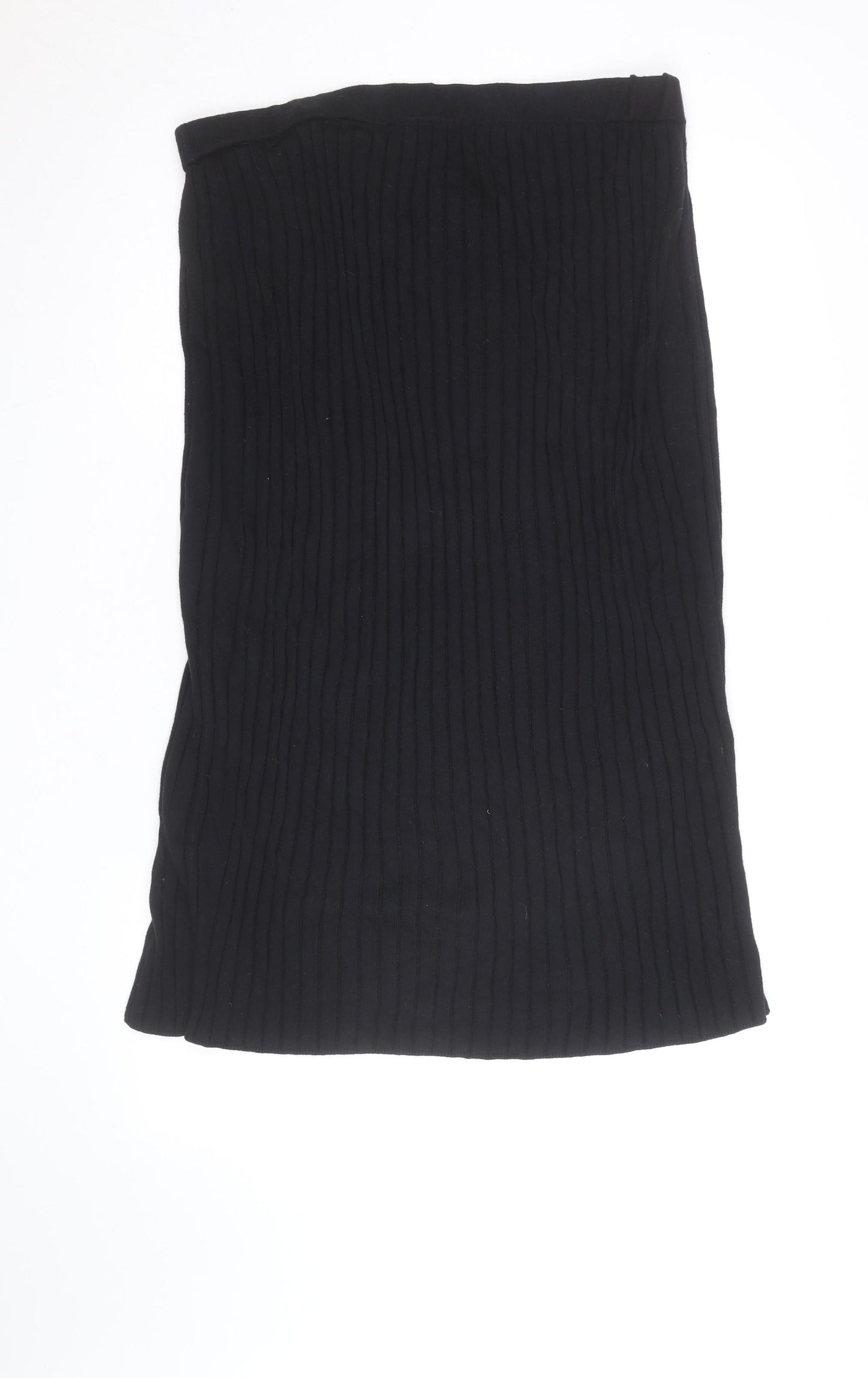 Boden Women Black Midi Knit Button Stretch Pencil Skirt Size 18