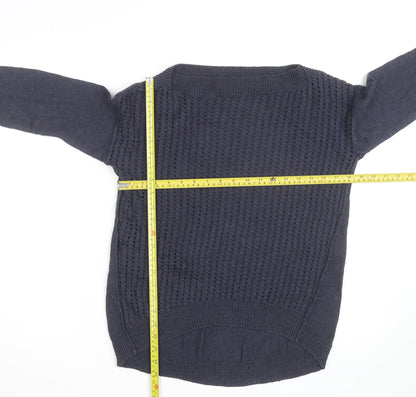 Aphorism Women’s Blue Open-Knit Crew Neck Jumper Size 12