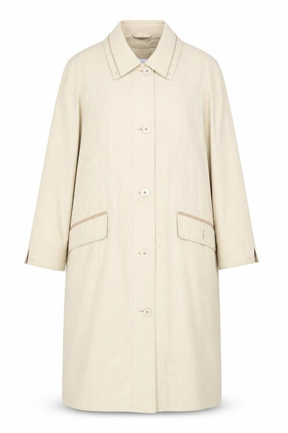 Gray & Osbourn Womens Beige Size 18 Long Buttoned Coat Classic Style