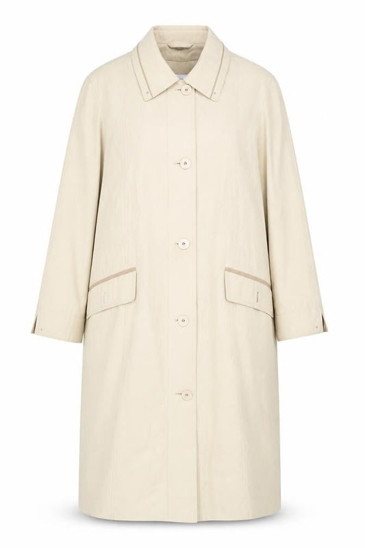 Gray & Osbourn Womens Beige Size 18 Long Buttoned Coat Classic Style