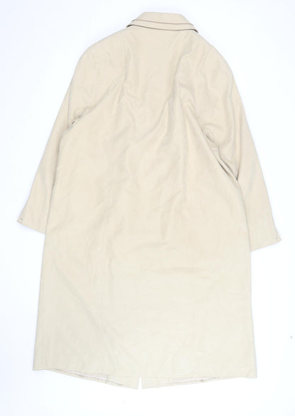 Gray & Osbourn Womens Beige Size 18 Long Buttoned Coat Classic Style