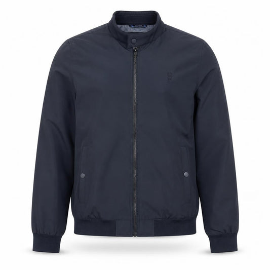 Front view of Next Teens Blue Polyester Bomber Jacket S Casual Zip Up