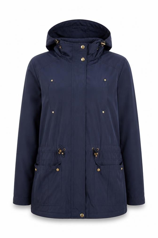 Papaya Weekend Women's Blue Hooded Parka Jacket Size 14