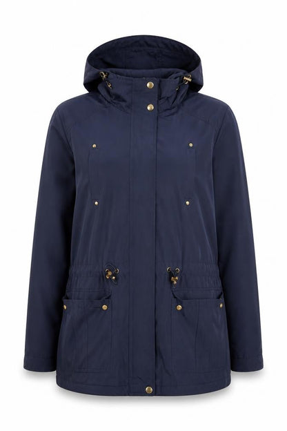 Papaya Weekend Women's Blue Hooded Parka Jacket Size 14