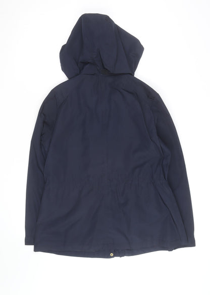 Papaya Weekend Women's Blue Hooded Parka Jacket Size 14