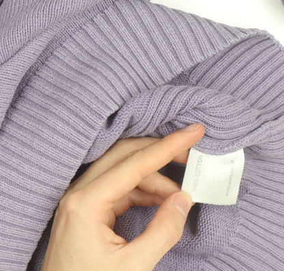 James Pringle Men's Purple Cotton Crew Neck Jumper Size M