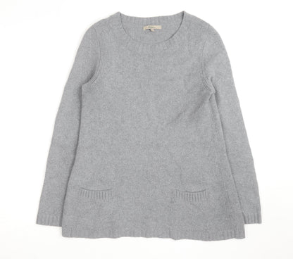 Kew Women Grey Wool Angora Blend Long Sleeve Pullover Jumper L