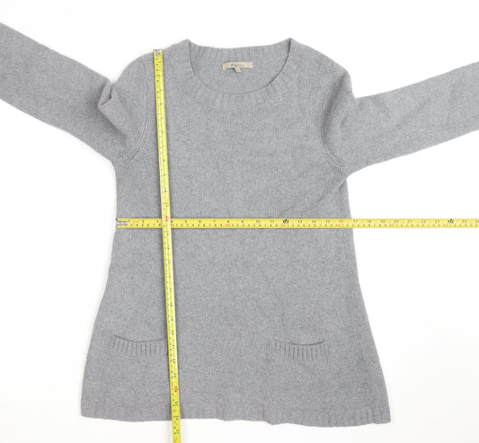 Kew Women Grey Wool Angora Blend Long Sleeve Pullover Jumper L
