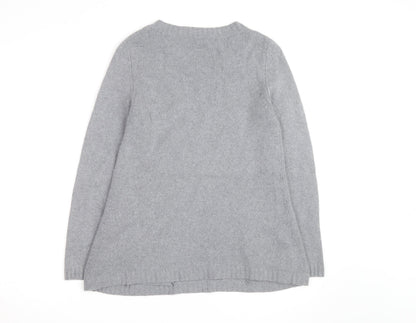 Kew Women Grey Wool Angora Blend Long Sleeve Pullover Jumper L