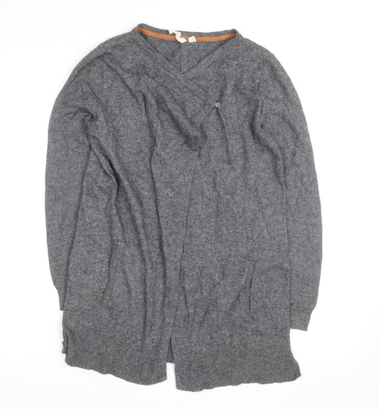 Hobbs Women's Grey Wool Cashmere V-Neck Cardigan Size 12