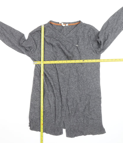 Hobbs Women's Grey Wool Cashmere V-Neck Cardigan Size 12