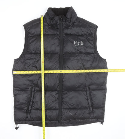 Prè London Men's Black Puffer Gilet Waistcoat Size M