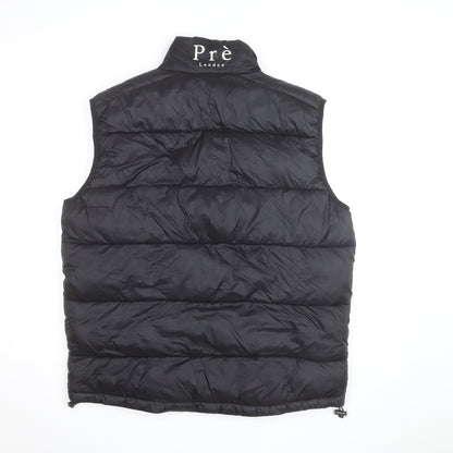 Prè London Men's Black Puffer Gilet Waistcoat Size M