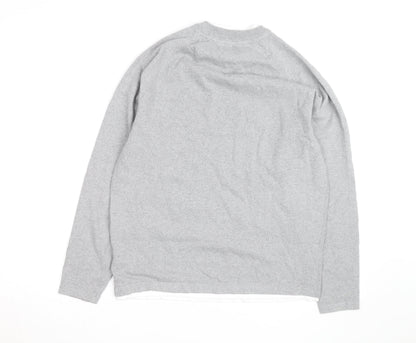 Threadbare Men's Grey Cotton Blend Crew Neck Pullover Jumper M