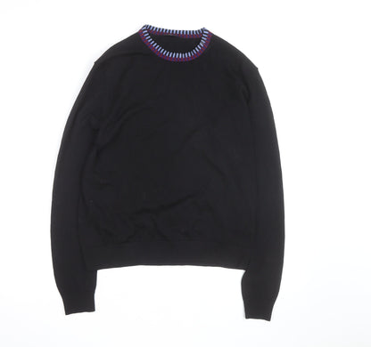 Paul Smith Men's Black Wool Crew Neck Jumper XL Classic Knit