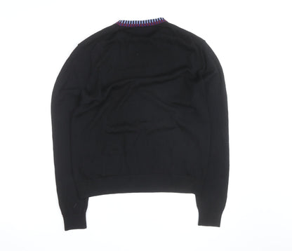 Paul Smith Men's Black Wool Crew Neck Jumper XL Classic Knit