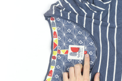 Weird Fish Women's Blue Striped Shift Dress Size 12