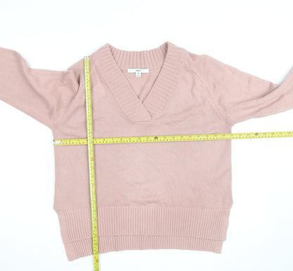 Next Women’s Pink V-Neck Long Sleeve Pullover Jumper Size 12