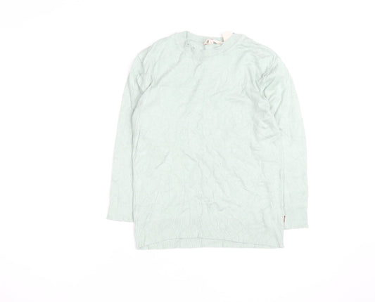 Levi's Women's Green Cotton Crew Neck Long Sleeve Jumper Size S