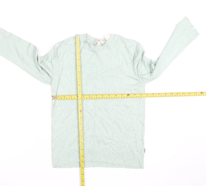 Levi's Women's Green Cotton Crew Neck Long Sleeve Jumper Size S