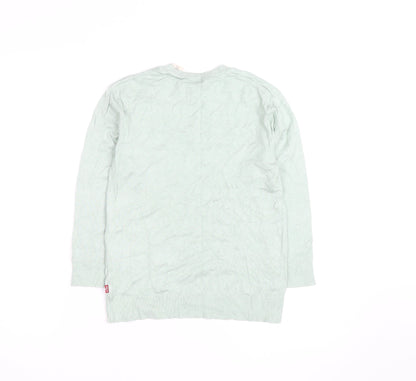 Levi's Women's Green Cotton Crew Neck Long Sleeve Jumper Size S