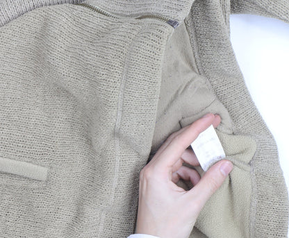 Cotton Traders Men's Beige L Basic Full Zip Fleece Lined Jacket
