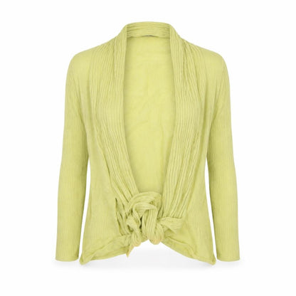 Wallis Women Green Knit Open Tie Cardigan Size M Long Sleeve
