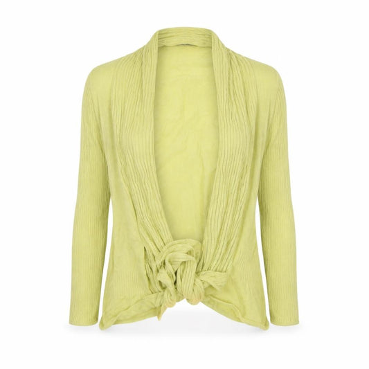 Wallis Women Green Knit Open Tie Cardigan Size M Long Sleeve