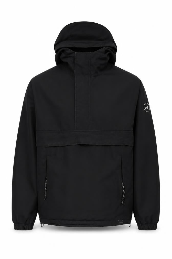 Pull&Bear Men’s Black S Anorak Hooded Jacket Windproof Casual