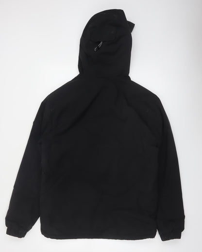 Pull&Bear Men’s Black S Anorak Hooded Jacket Windproof Casual