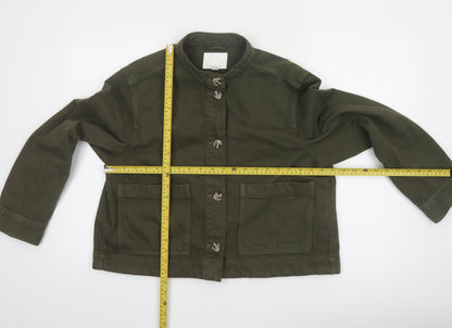 H&M Women’s Green Cotton Military Jacket Size 12 Regular