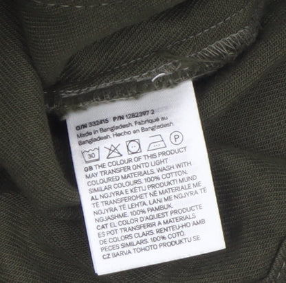 H&M Women’s Green Cotton Military Jacket Size 12 Regular