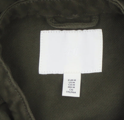 H&M Women’s Green Cotton Military Jacket Size 12 Regular