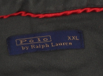 Ralph Lauren Mens Khaki Long Sleeve Polo Shirt XXL Cotton Classic Fit